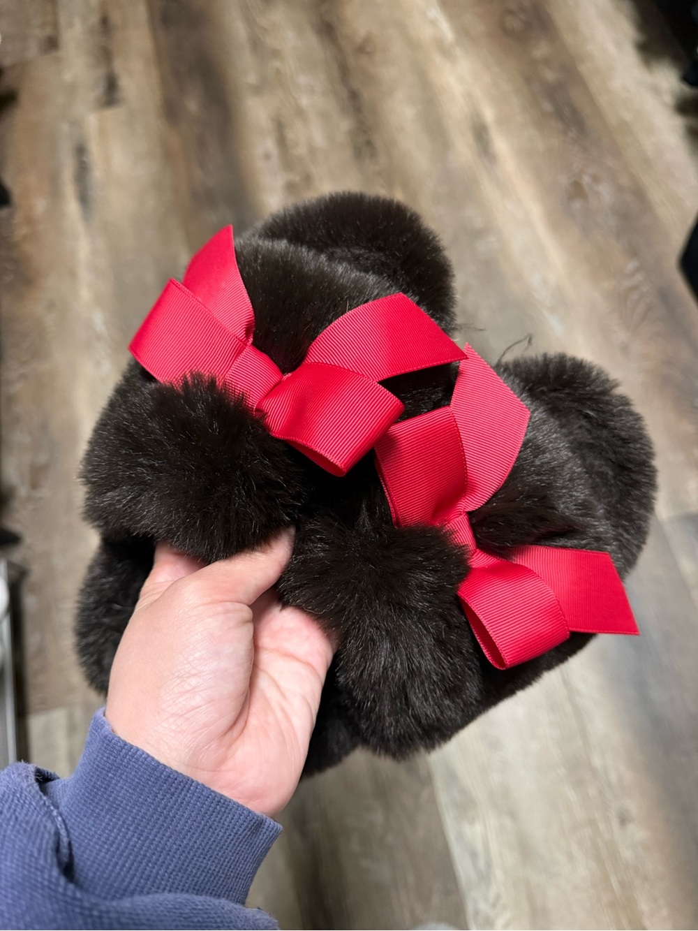 Maeve Faux-fur Open-toe Bow Slippers in Brown.